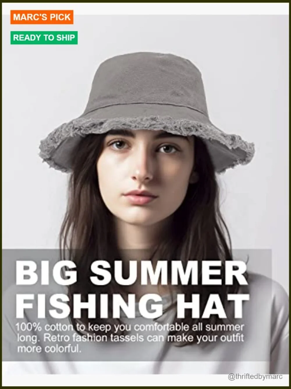 Plus Size Reversible Bucket Hat with Fringe, UPF 50+ Sun Hat for Big Heads,
